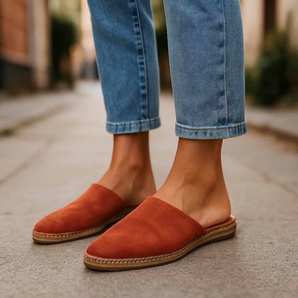 Eric Michael Handcrafted Leather Mules – Made in Spain (Size 36)